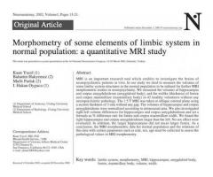 Morphometry of some elements of limbic system in normal population: a quantitative MRI study