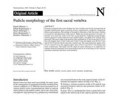 Pedicle morphology of the first sacral vertebra