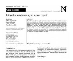 Intrasellar arachnoid cyst: a case report